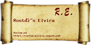 Rostás Elvira névjegykártya